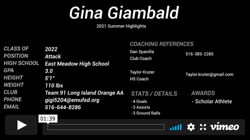 Gina Giambald Highlights